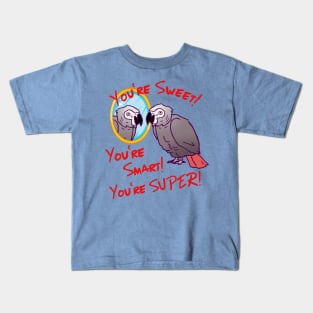 Daily Attitude Affirmations African Grey Parrot Image Kids T-Shirt